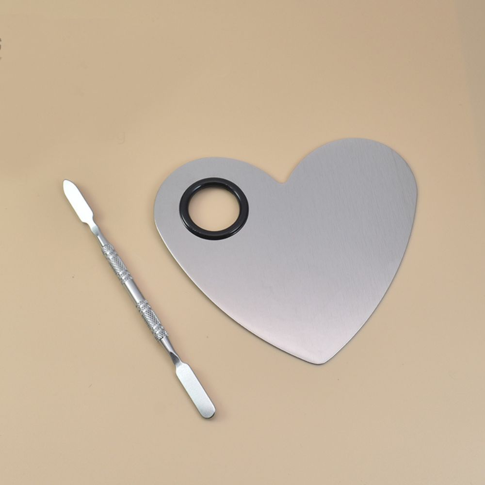 Portable Makeup Color Palette Stainless Steel Foundation Eyeshadow Mixer Palette