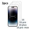 3PCS Protective Glass For iPhone 16 15 13 12 11 Pro Max Plus Screen Protector Tempered Glass For iPhone X XS MAX XR Cover Glass