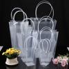 10pcs Transparent Trapezoidal Gift Bag Crystal-Clear Transparent Tote Bags Gift Bags with Long Handles Trapezoidal Tote Bag Shopping Bag Party Bag