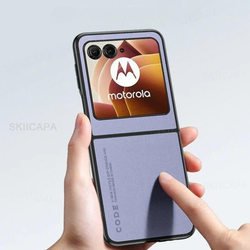 Чехол из гладкой кожи для телефона Motorola Razr Ultra 2025 Razr + 2024 Razr 60 50 Ultra Матовый Противоударный Мягкий Рамка Бампер