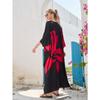 Women's Plus Size Cover-ups Printed Bat Sleeve Long Gown Loose Plus Size Holiday Beach Dress Bikini Outer Shirt