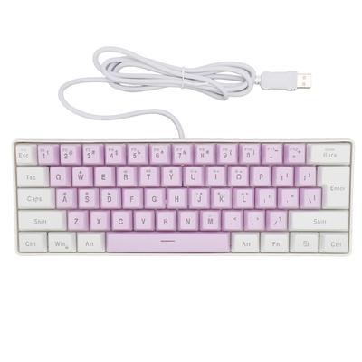 Игровая клавиатура USB 61 клавиша эргономичная контрастная цветная 6 режимов подсветки RGB проводная клавиатура для настольного компьютера