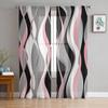Изогнутые линии Современное искусство Серые прозрачные шторы Украшения для дома Тюль из вуали Шторы для гостиной Спальня Кухня