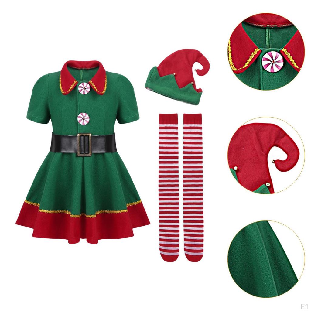 Elf Christmas Costume Cosplay Women Long Skirt for Carnival Halloween Xmas Party