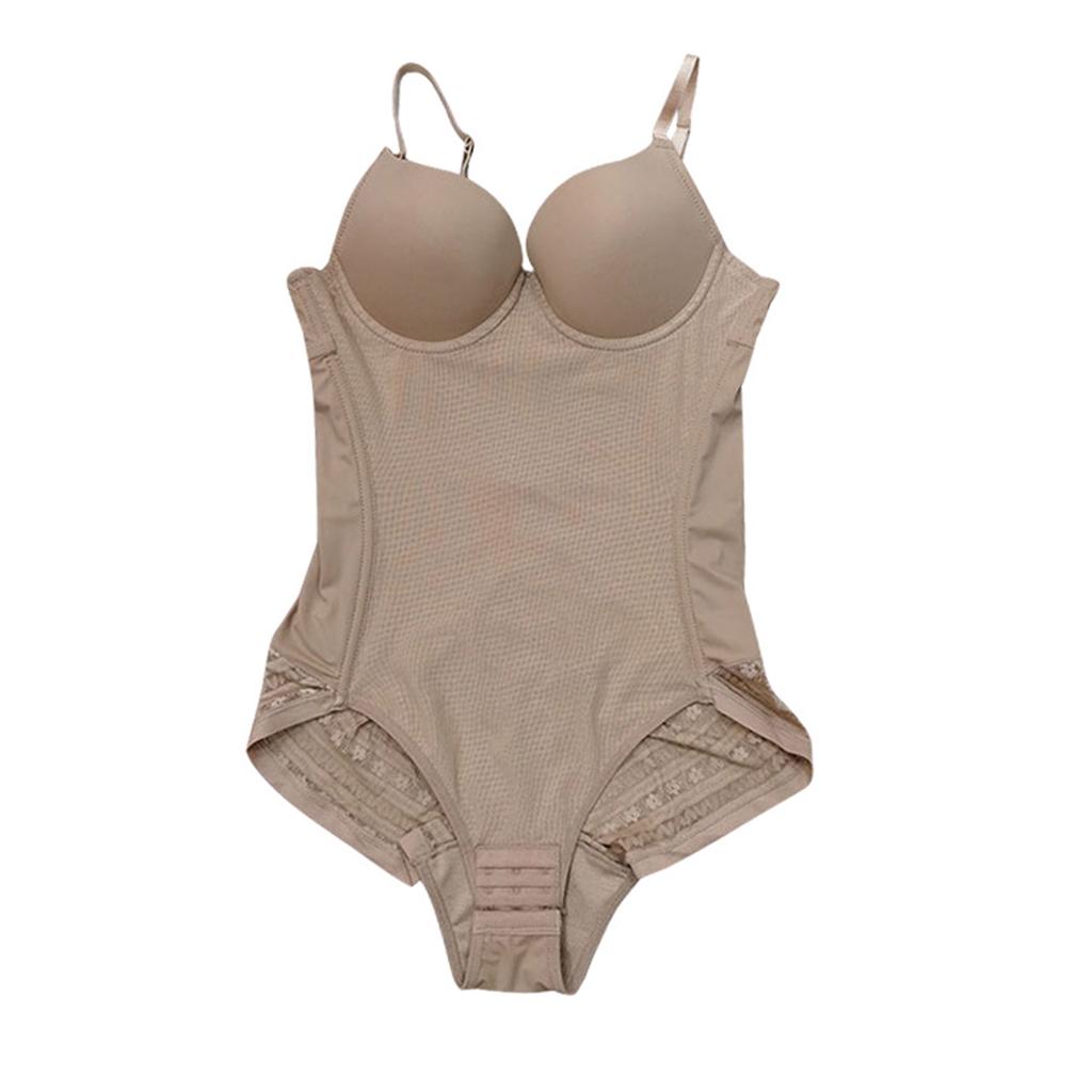 Women's Backless Shapewear Built-in Bra Underwear Tummy Control Bodysuit Butt Lifter Faja Lace Body Shaper  Seamless Camisole Bodysuits