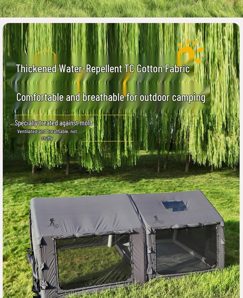 Starry Sky Inflatable Family Camping Tent: TC Cotton, All-Weather, No Installation Needed