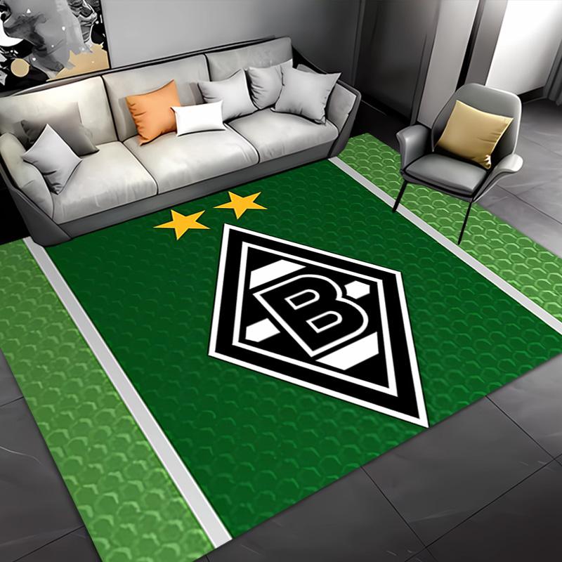 1pc Borussia Mönchengladbach LOGO Entrance Mat, Non-Slip Mat Area Rug,Room Decor, Outdoor Decor, Kitchen Rug,Doormat - Machine Washable, Easy to Clean