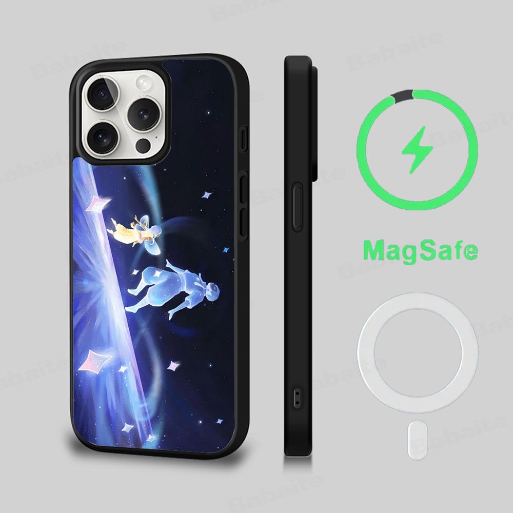 S-Sky C-Дети Света Чехол для Телефона Magesafe Магнитный Беспроводная Зарядка Чехол Для iPhone 16 12 13 14 15 Pro Max Plus Mini