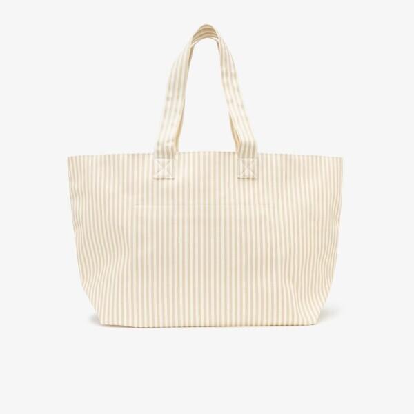 Lacoste Xl Cotton Tote Bag Top Zipper