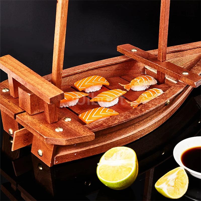 Сапеле лодка для сашими из морепродуктов лодка с сухим льдом поднос для сашими посуда для суши японская кухня не протекает деревянная лодка для суши Мост
