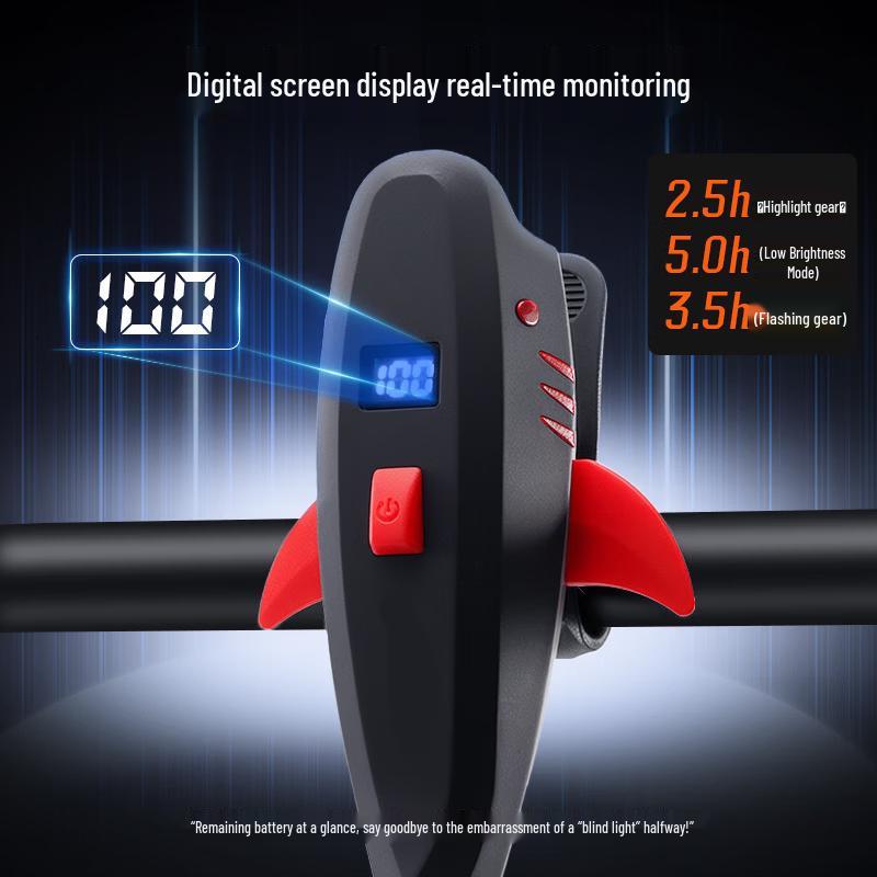 Lishi USB-перезаряжаемый рожок Акула Велосипедный фонарь