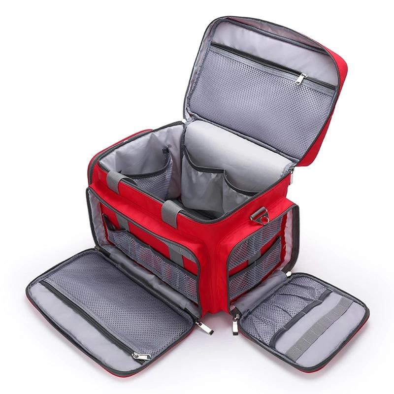 Медицинская сумка для оказания первой помощи на открытом воздухе, аварийно-спасательная сумка большой вместимости, пустые водонепроницаемые светоотражающие оксфордские дорожные сумки с несколькими карманами 6