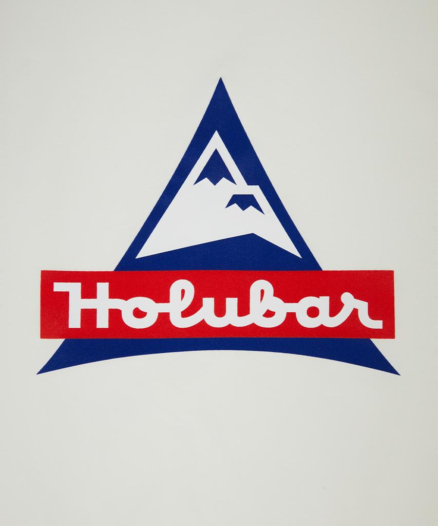 Белая футболка с оригинальным логотипом Holluba