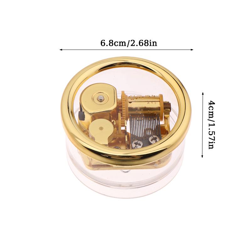Креативный ручной музыкальный футляр, мини-акриловый прозрачный металлический механизм, октавная коробка, украшение для дома и автомобиля, подарки на день рождения для пары