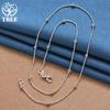 925 Sterling Silver Full Smooth Beads 16/18/20/22/24Inch 4mm Chain Necklace For Women Man Fashion Wedding Charm Jewelry