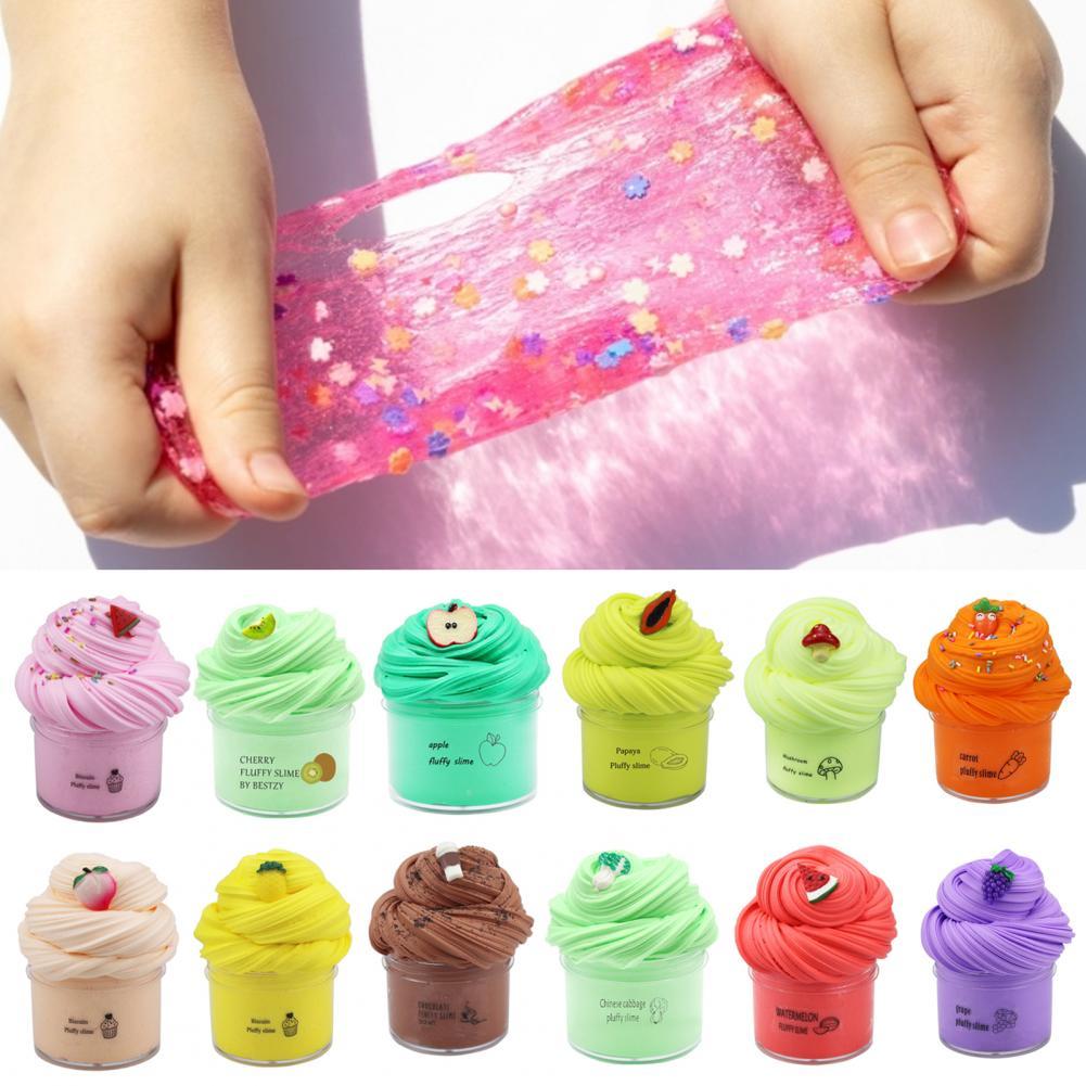 70ml 12 Color Butter Slime, Soft Fluffy Polymer Putty, Pressure Relief, Festive Decor for Holiday & Party Celebration