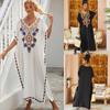 Women's Cotton Embroidered Long Beach Dress & Swimsuit Cover-Up