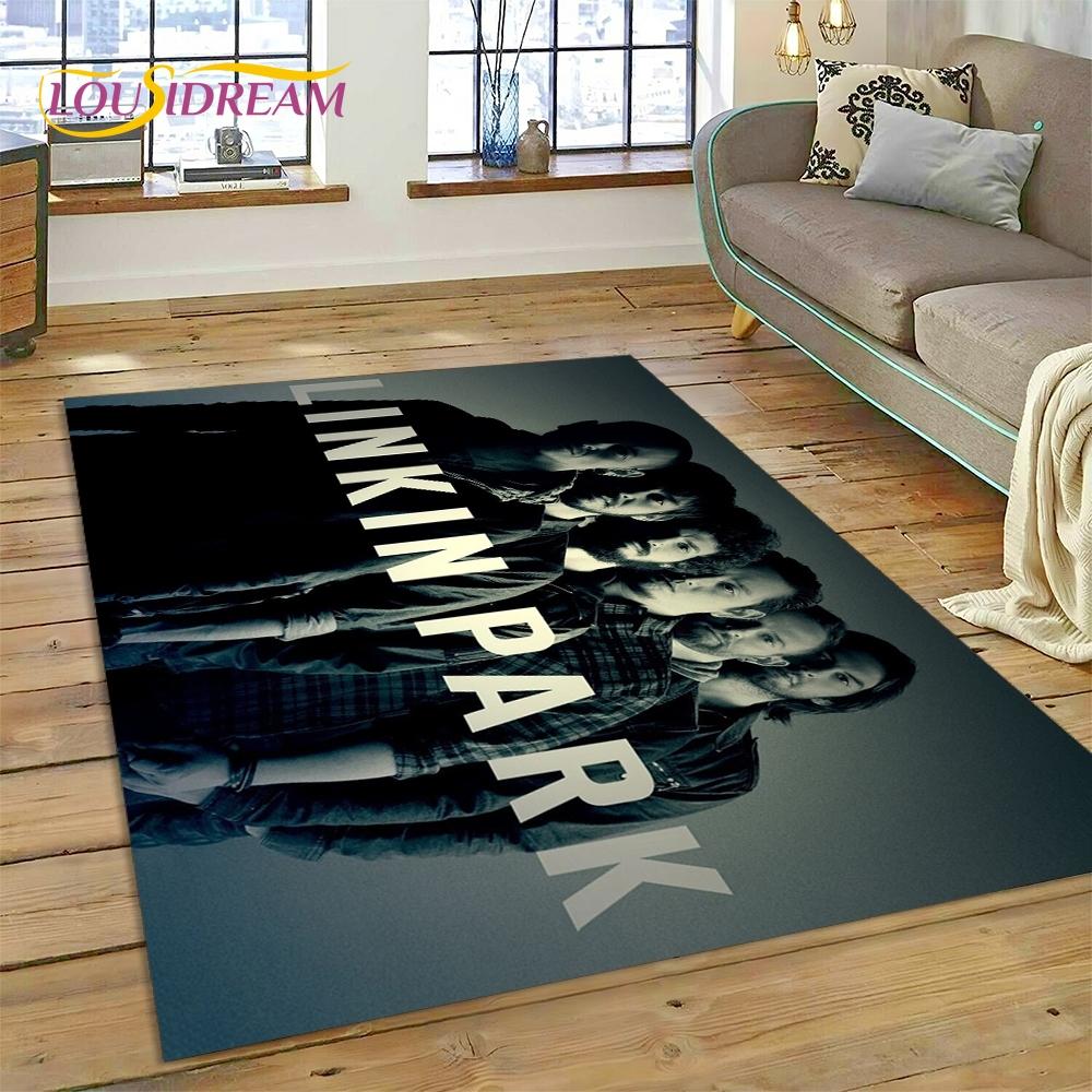 3D Retro Rock Band 3D L-Linkin-Park Rug Carpet for Living Room Bedroom Home Decor,Floor Mat Non-slip Decoration for Sofa Doormat