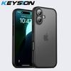 KEYSION Transparent Matte Case for iPhone 16 Plus 15 Translucent Silicone+PC Shockproof Phone Back Cover for iPhone 15 Plus 16