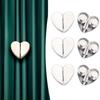 1/2/4Pcs Simple Heart Shaped Magnetic Curtain Button Detachable Curtain Ties Drapery Clips  for Home