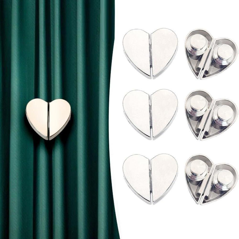 1/2/4Pcs Punch-free Heart Shaped Magnetic Curtain Button Simple Curtain Ties  for Home