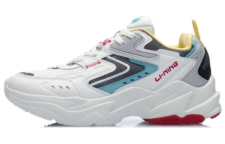 Li Ning Spacetime Классическая амортизация Низкие беговые кроссовки Женские Белый Серый AGCR332-5