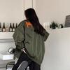 Женская бейсбольная куртка Harajuku, весна/осень, цвет милитари-зеленый, стиль американской пары, модный гонконгский нишевый дизайн.