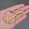 New North Personalised Name Earrings Stainless Steel Jewelry Gift Waterproof Customized Letters Name Big Hoop Earrings for Women