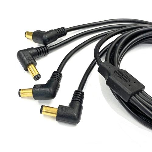 Pro Cable LAC-CT Branch Cable for Effects Pedals (All Unplated, 4-Way Center Branch, L-Shaped Plug)