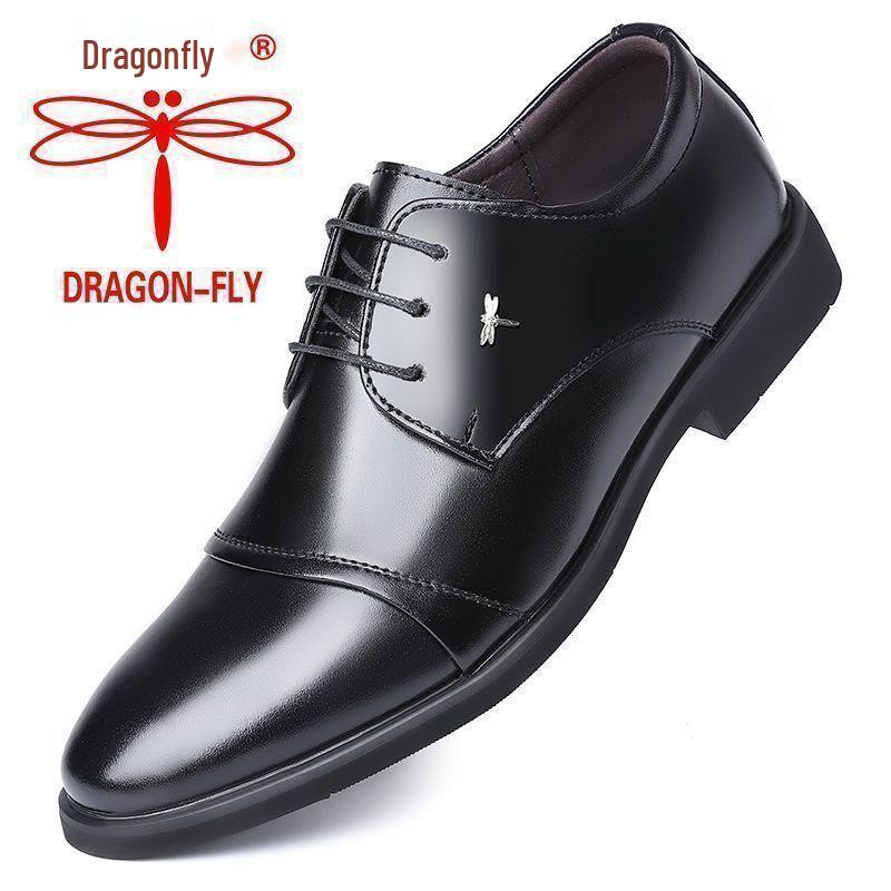 Мужские классические туфли Dragonfly из натуральной кожи в британском стиле с увеличением роста