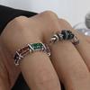Style Vintage Unique Adjustable Rainbow Zircon Ring For Women Jewelry Fashion