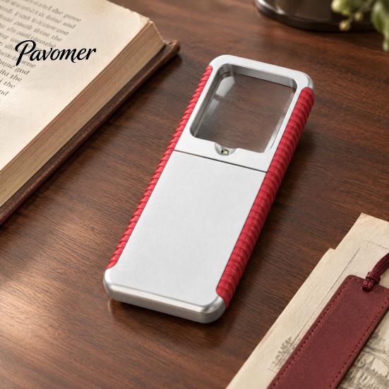 Handheld Magnifying Tool Portable Glass with LED Light, Retractable High-Clarity Sewing for Seniors, Magnifier Reading and Crafting