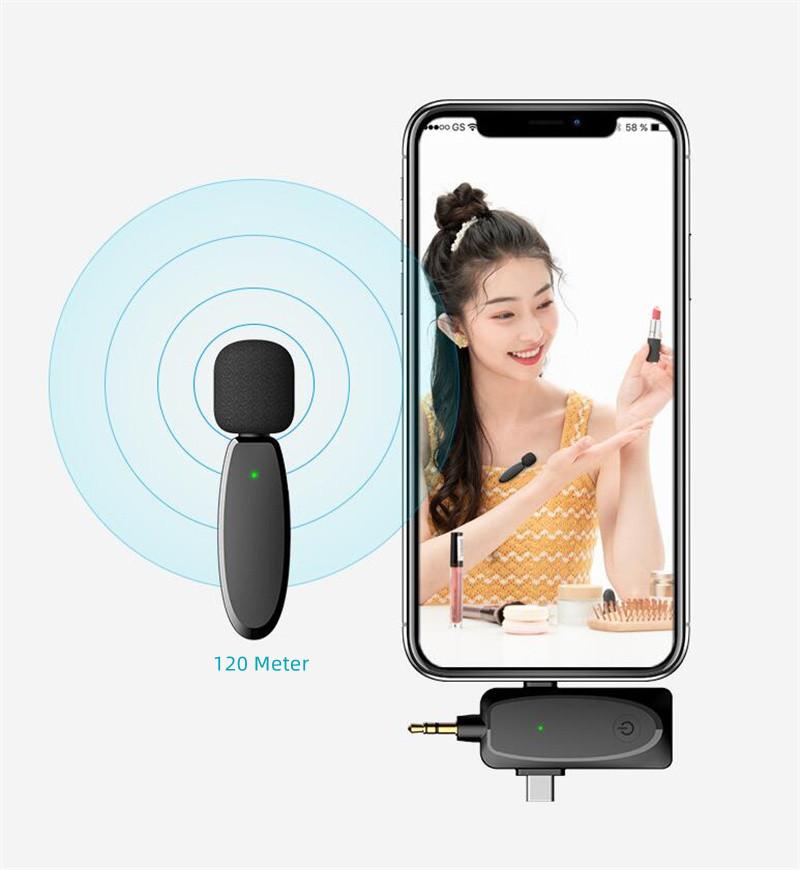 Vandlion 3 в 1 петличный микрофон Plug And Play 3,5 мм с умным шумоподавлением, 120 м, беспроводная передача, беспроводной микрофон
