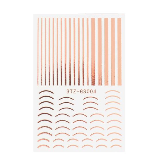 Лента для ногтей в форме полумесяца с 3D-эффектом, ультратонкая, розово-золотая, с полосками, линии для дизайна маникюра