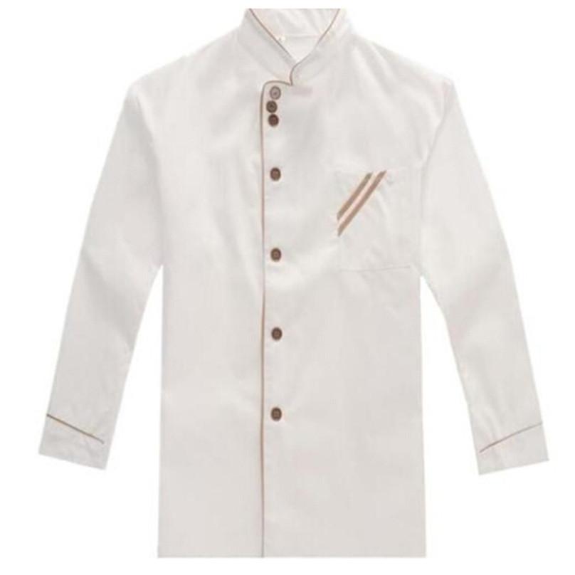 Chef Uniform with Long Sleeves Unisex Autumn Clothes Hotel Chef Overalls Kitchen Work Uniform Single Row Button Kitchen Clothes