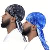 Шапка-тюрбан Принтованные парики Байкерская повязка на голову Пиратские шляпы для мужчин Аксессуары для волос Длинные завязки Банданы Пиратская шляпа Пиратский костюм