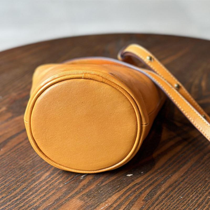 Johnature Повседневная женская мини-сумка, простые однотонные универсальные сумки из натуральной кожи, маленькие сумки-ведра на плечо и через плечо