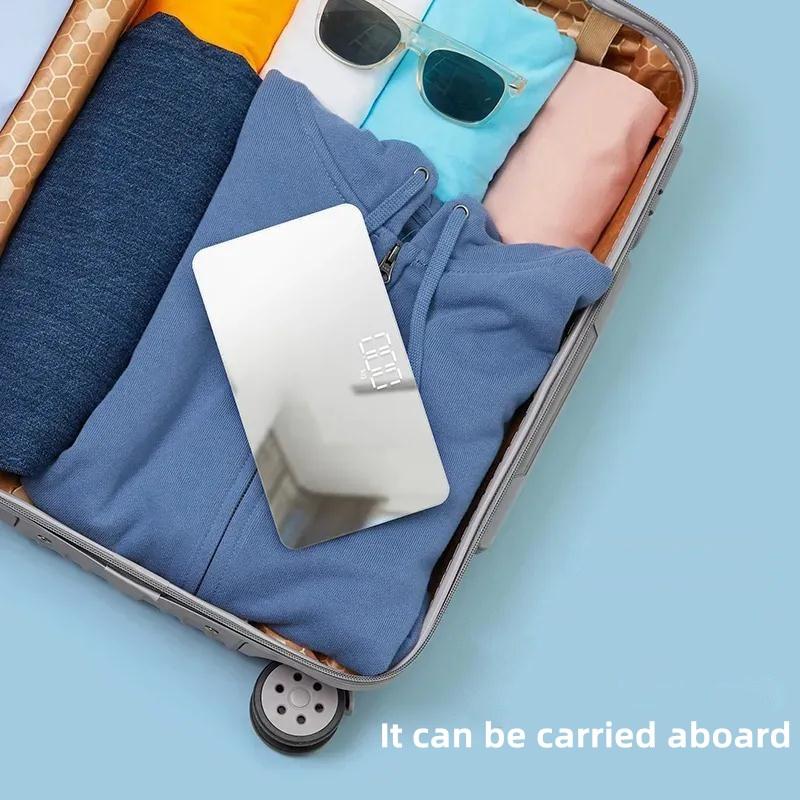 Мини-зеркало для лица, портативные весы, цифровые электронные весы для ванной комнаты, умные напольные весы, 180 кг, весы