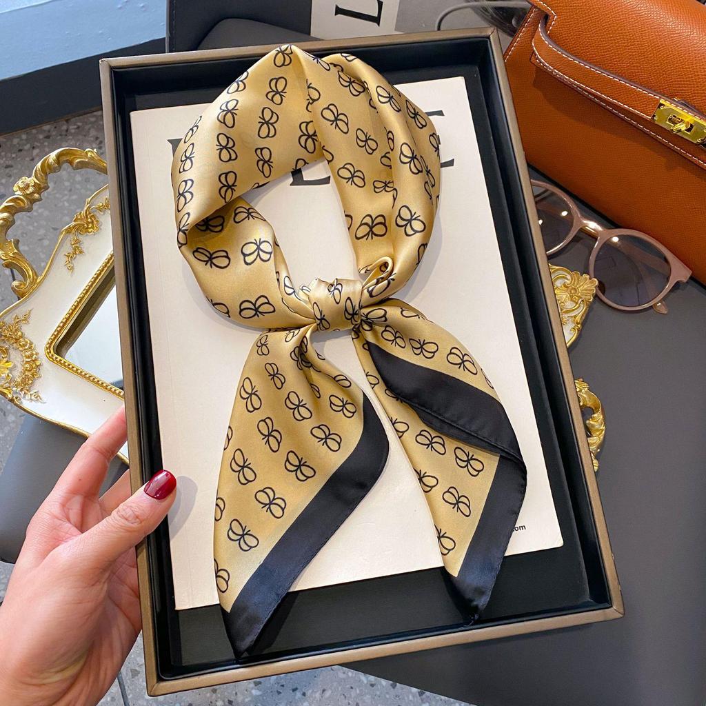 70cm Korean-Style Silk Square Scarf: Fashionable, Versatile Neck Protection and Decorative Accessory