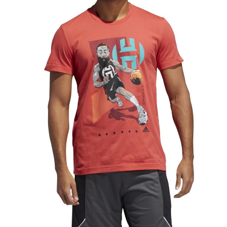 Adidas Basketball Sports Short Sleeve T-Shirt Men Tops Glory-Red FT8836