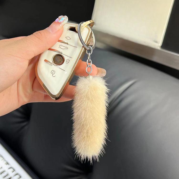 Мини Милый Мех Норки Маленький Хвост Брелок Подвеска для Ключей Автомобиля Интернет Знаменитость Плюшевый Хвост Подвеска для Задней Сумки Подарок