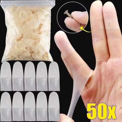 50 шт. Ультратонкий напальчник Одноразовый защитный напальчник Новые латексные перчатки Инструменты для ногтей