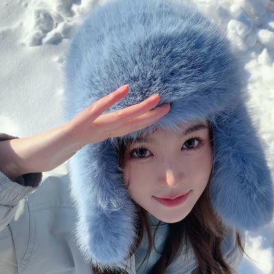 Плюшевая шапка Thunderbolt для женщин, зимняя утепленная защитная шапка для ушей, зимняя шапка из искусственного соболя, длинная ворсистая кепка для мужчин