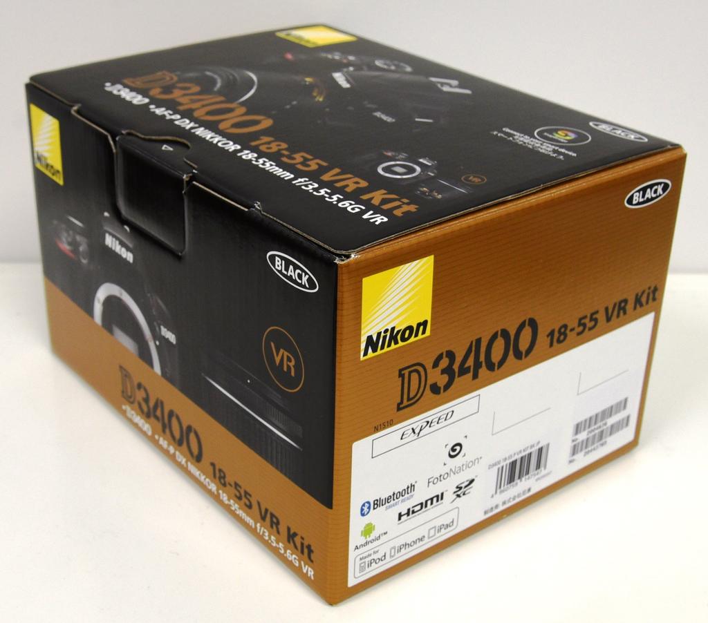 Nikon Digital SLR Camera D3400 VR Lens Kit Black D3400LKBK AF-P 18-55