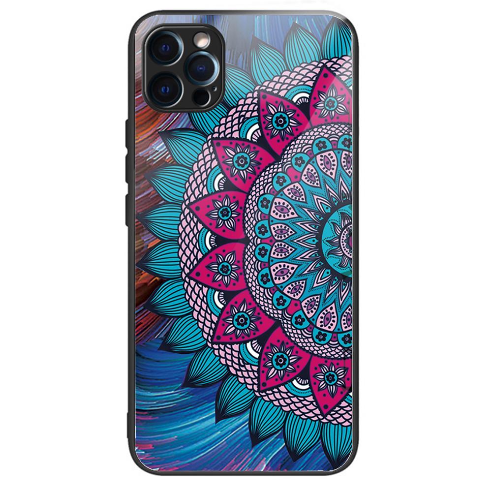 Чехол для телефона с печатью рисунка для iPhone 15 Pro, задняя панель из закаленного стекла + кромка из ТПУ