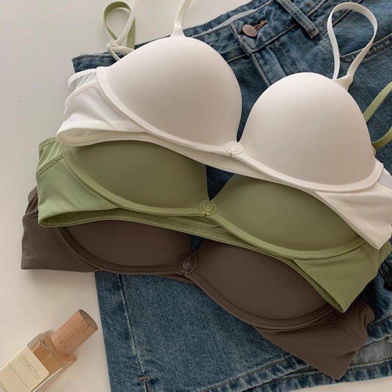 Бесшовный бюстгальтер с застежкой спереди во французском стиле для женщин, пуш-ап, дышащий, на тонкой косточке, милый подростковый бюстгальтер