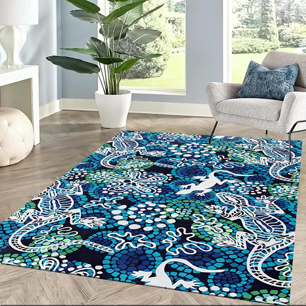 Aboriginal Artwork Floor Mats for Living Room, Bedroom and Room Decoration Are Suitable for Gifts.