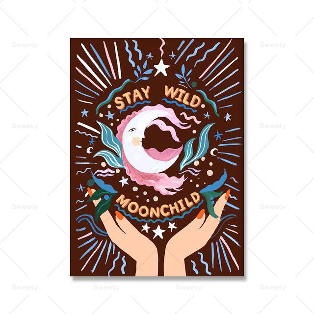 Хрустальный шар с цыганским принтом плакат розовый винтажный сахарный череп живопись богемный рулон бумаги цветная картина украшение дома