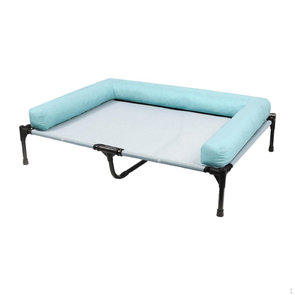 Dog Bed Elevated Cot for Pets with Breathable Mesh Outdoor Use
