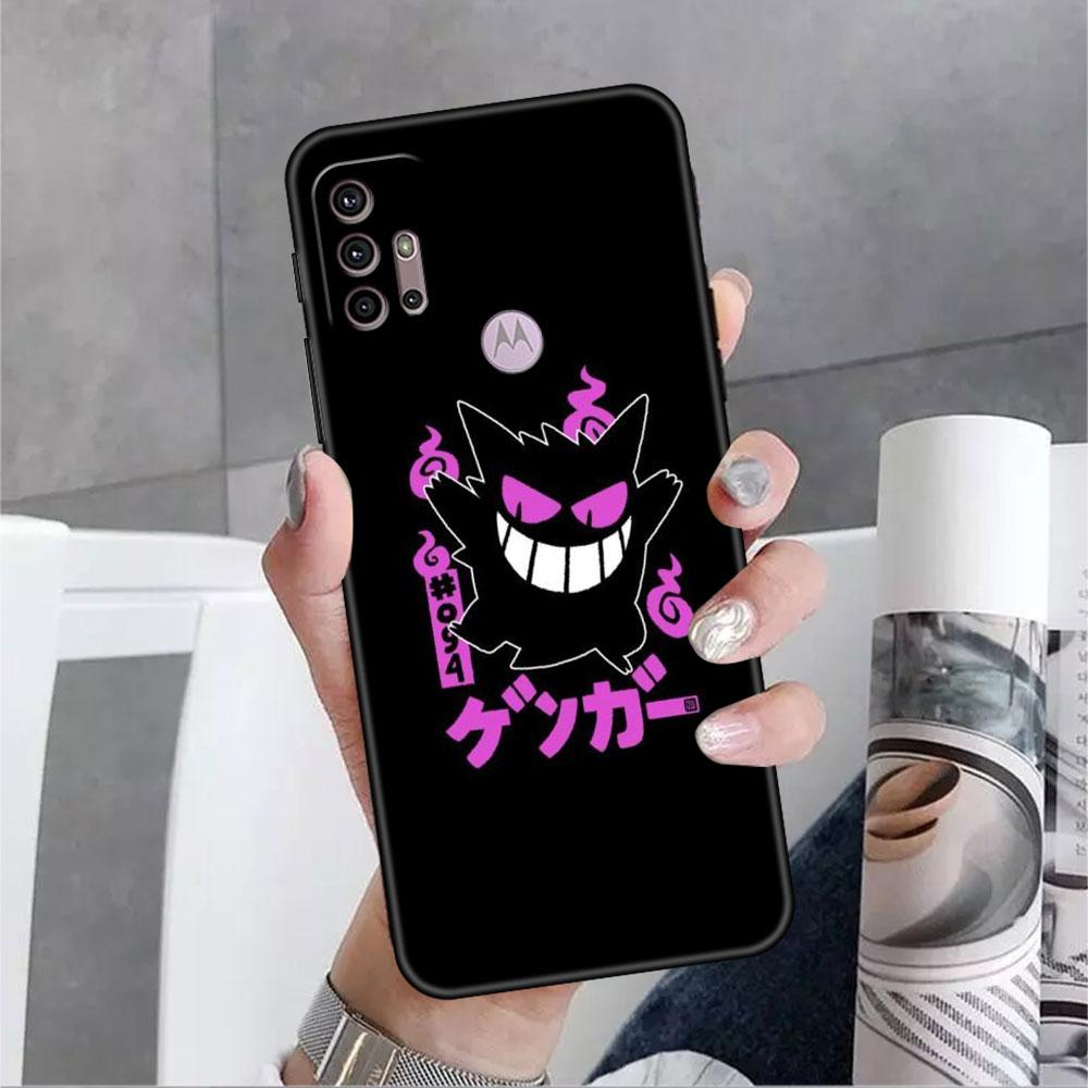 Милый чехол Pokemon Gengar для Motorola G30 G60 G22 G9 Play G82 G52 G8 G9 G50 One Fusion Edge 20 черный мягкий чехол для телефона силиконовый